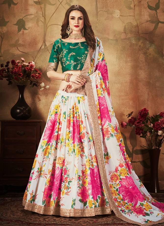 ZEEL CLOTHING FLORAL Fancy Designer Wedding Bridel Wear Organza Digital Print Dori Zari and Sequins Embroidery Work Lahenga Choli Collection
